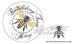 Custom illustration of a bee for logo design