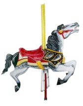 Tuscora Park Carousel Horse - Colored Pencil